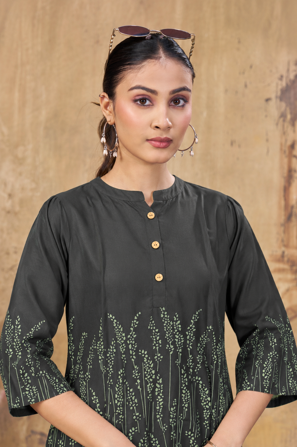 Women’s Black Printed Rayon Co-Ord Set